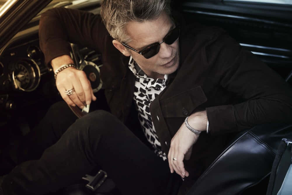 Timothy Olyphant, vintage car, driver seat, SD Desktop Wallpaper