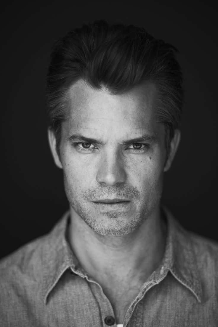 Timothy Olyphant, black and white portrait, intense eyes, SD Phone Wallpaper