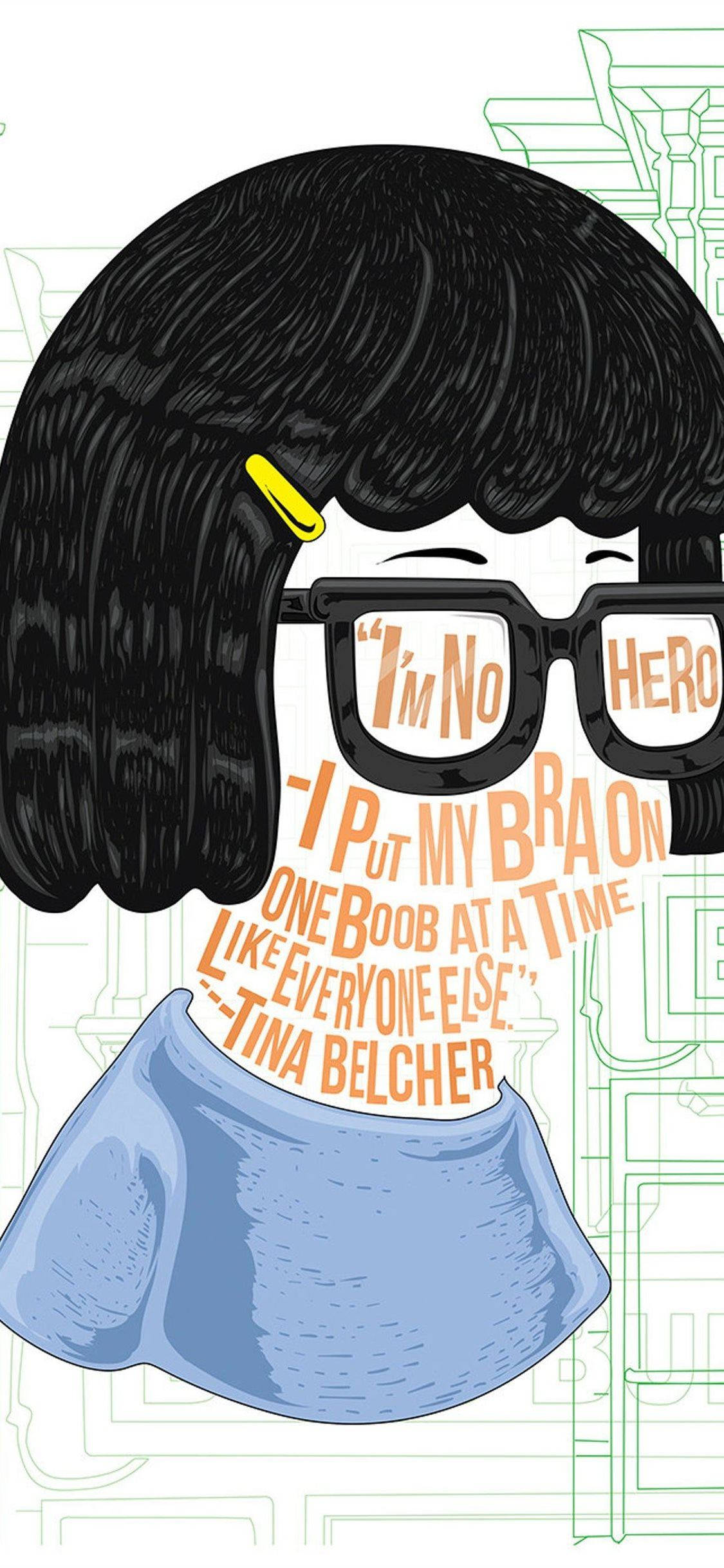 Tina Belcher, black bob hair, glasses, Full HD Phone Wallpaper