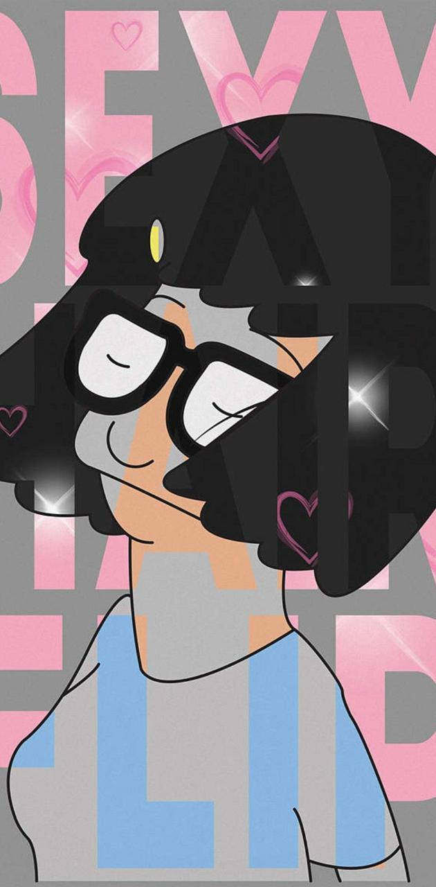 Tina Belcher, pink heart, text background, HD Phone Wallpaper