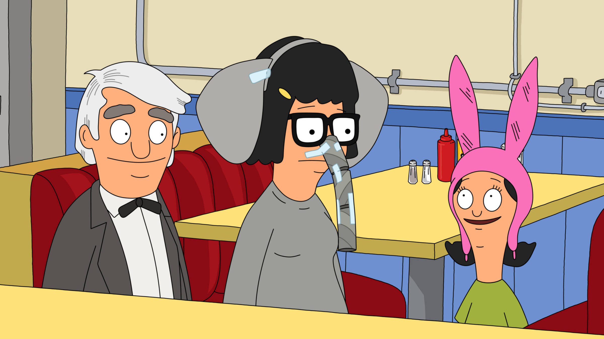 Tina Belcher, elephant, diner booth, Full HD Desktop Wallpaper