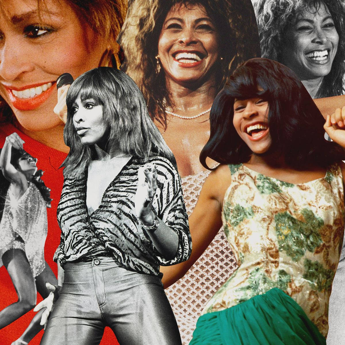 Tina Turner, 70s fashion, red background, SD Desktop Wallpaper