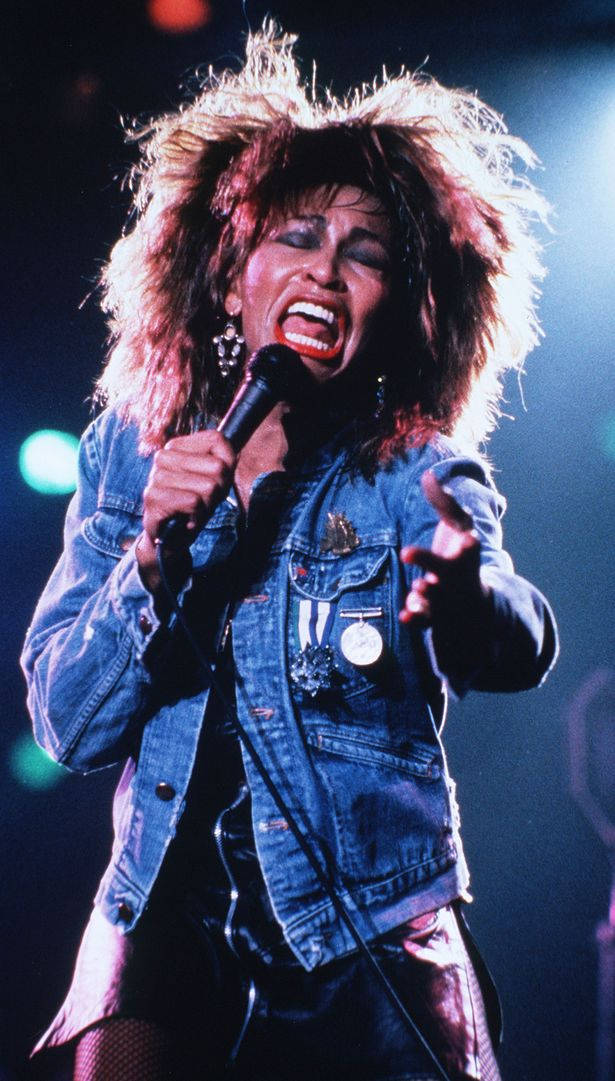 Tina Turner, 1985, denim jacket, SD Phone Wallpaper