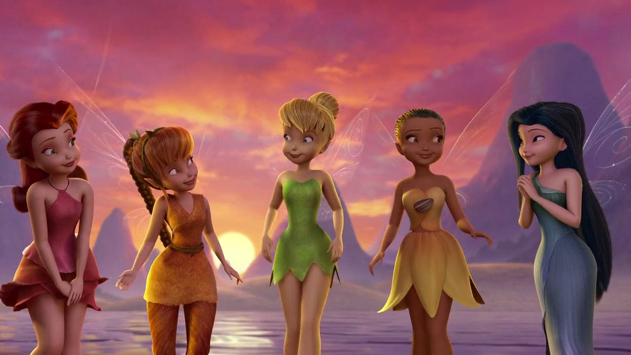 Tinker Bell, fairies, colorful dresses, HD Desktop Wallpaper