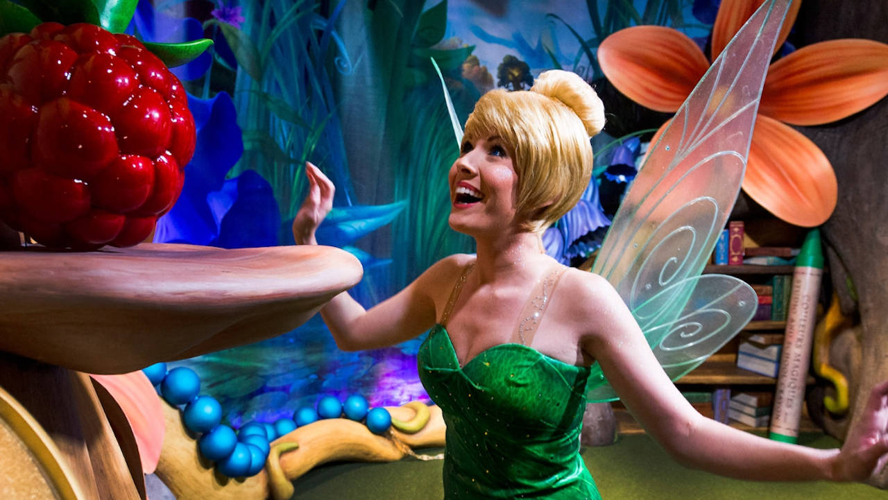 Tinker Bell, vibrant green dress, translucent wings, HD Desktop Wallpaper