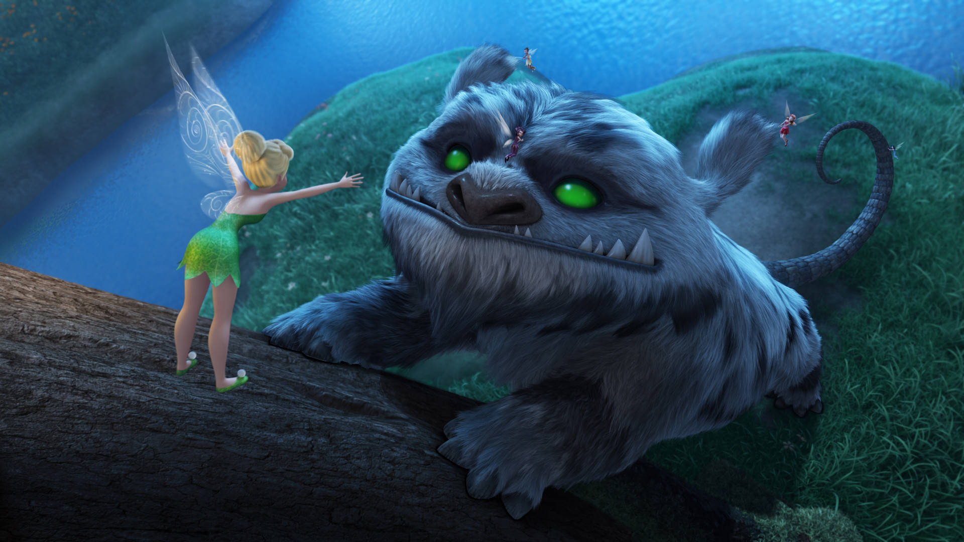 Tinker Bell, giant creature, green dress, Full HD Desktop Wallpaper