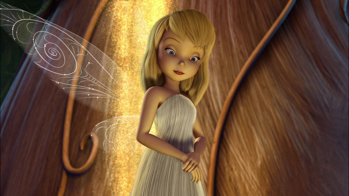 Tinker Bell, silver gown, golden hair, SD Desktop Wallpaper