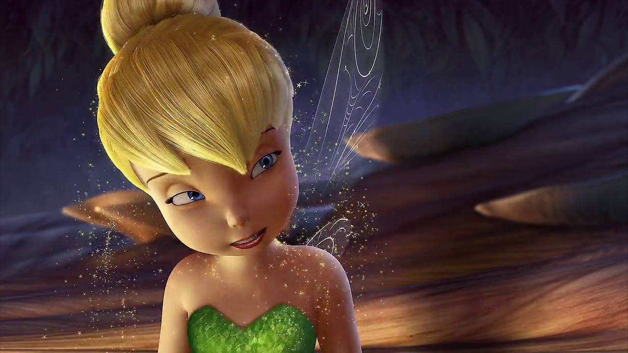 Tinker Bell, green dress, sparkling wings, HD Desktop Wallpaper