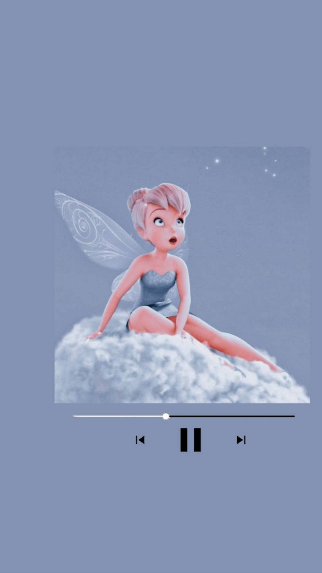 Tinker Bell, silver wings, fluffy cloud, Full HD Phone Wallpaper