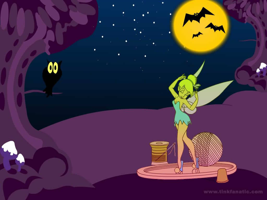 Tinkerbell, green wings, pink platform, SD Desktop Wallpaper