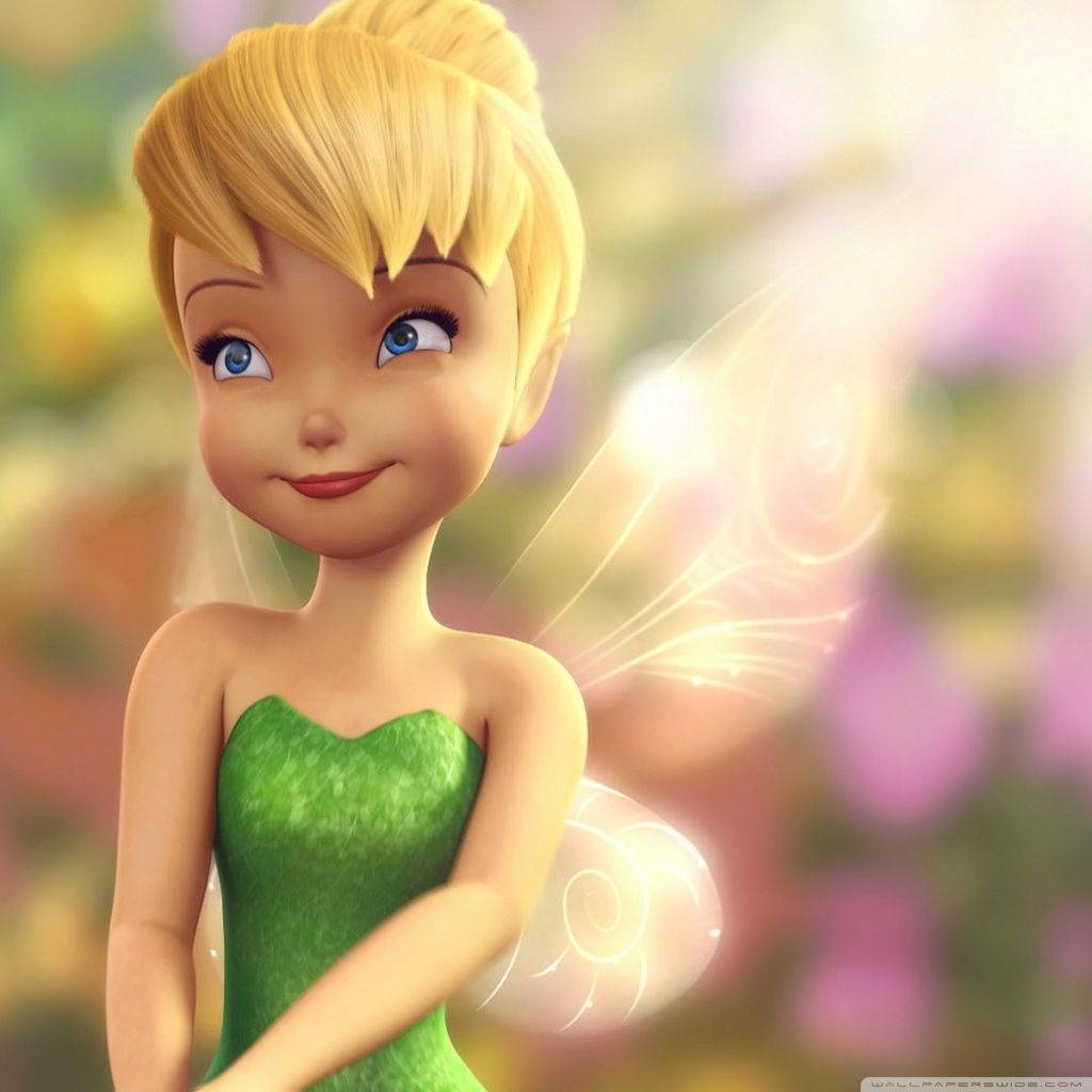 Tinkerbell, blonde hair, glowing wings, SD Desktop Wallpaper