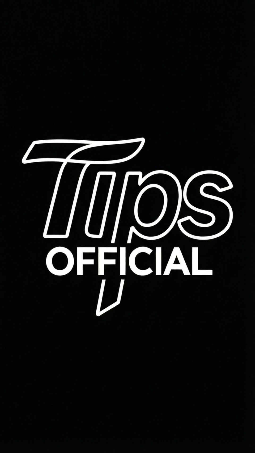 Tips Official, white line art, black, Full HD Phone Wallpaper