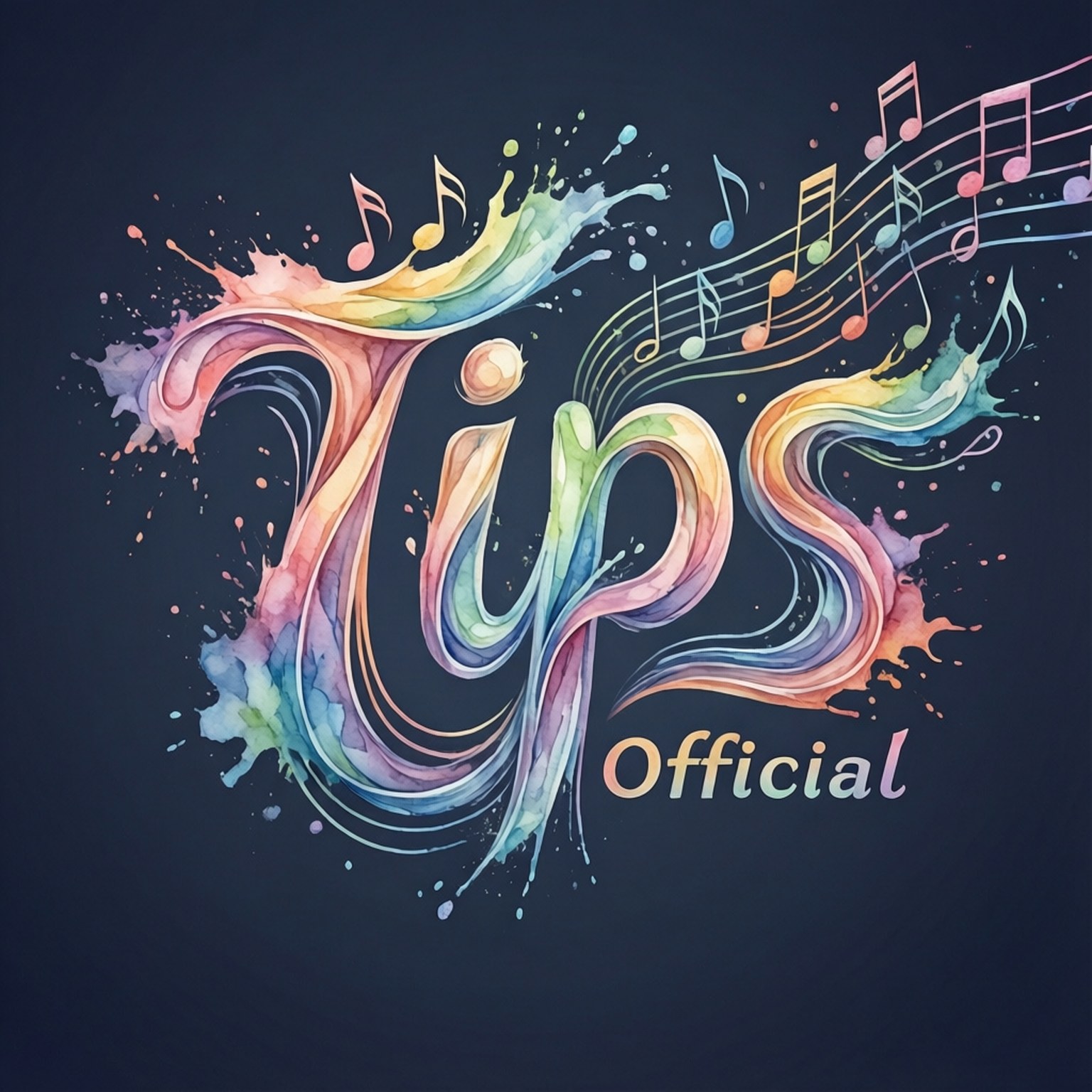 Tips Official, watercolor, music notes, HD Desktop Wallpaper