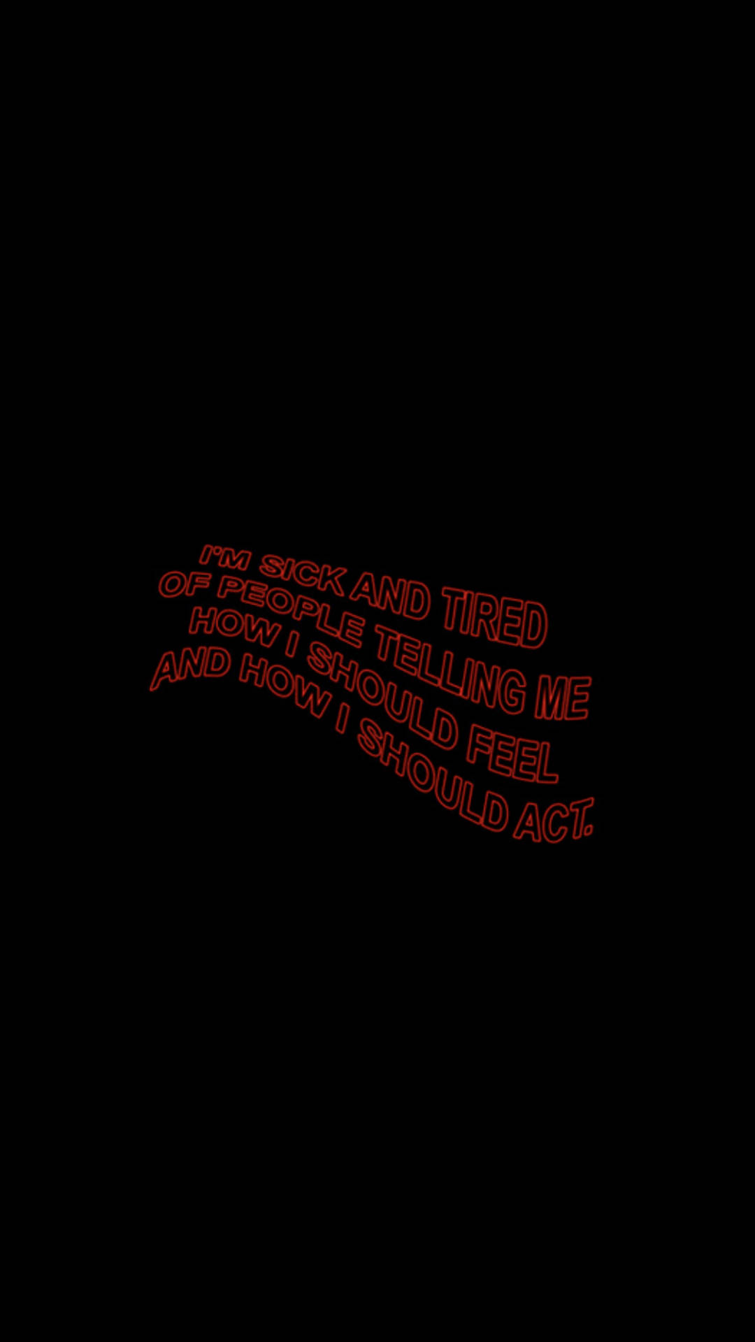 Lethargic Angry Quote, Bold red text, black background, Full HD Phone Wallpaper