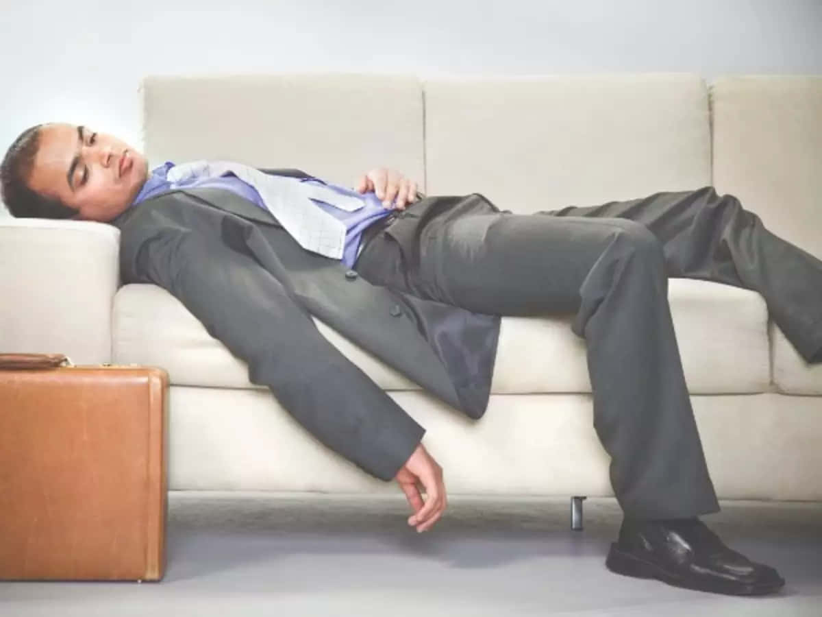 beige sofa, businessman in a suit, briefcase, SD Desktop Wallpaper