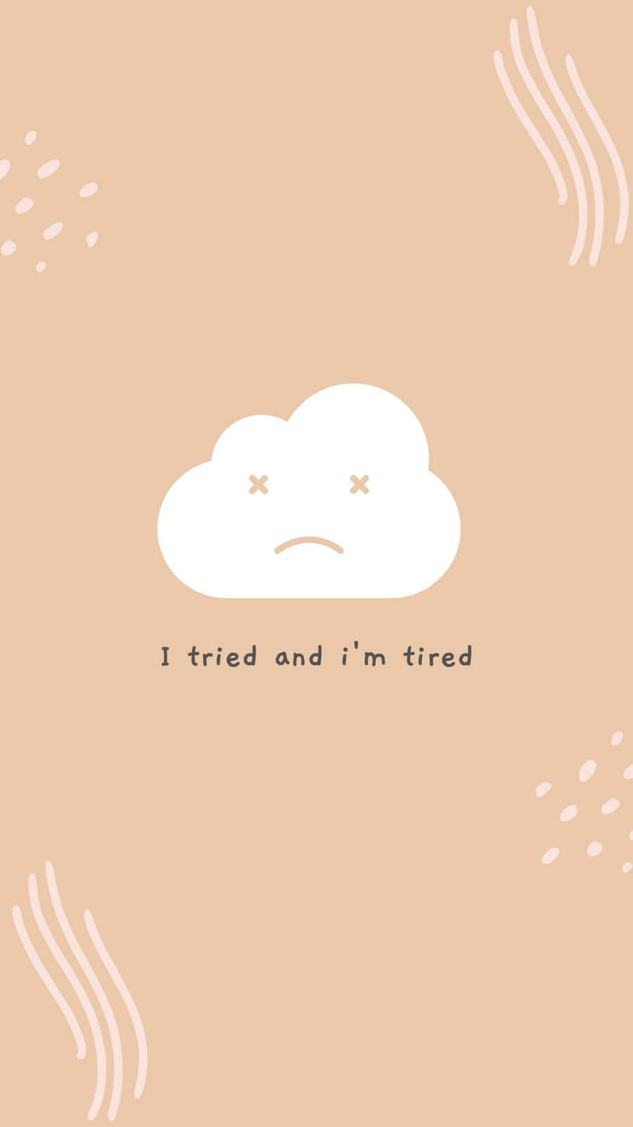 tired cloud, beige wallpaper, white tired cloud, HD Phone Wallpaper