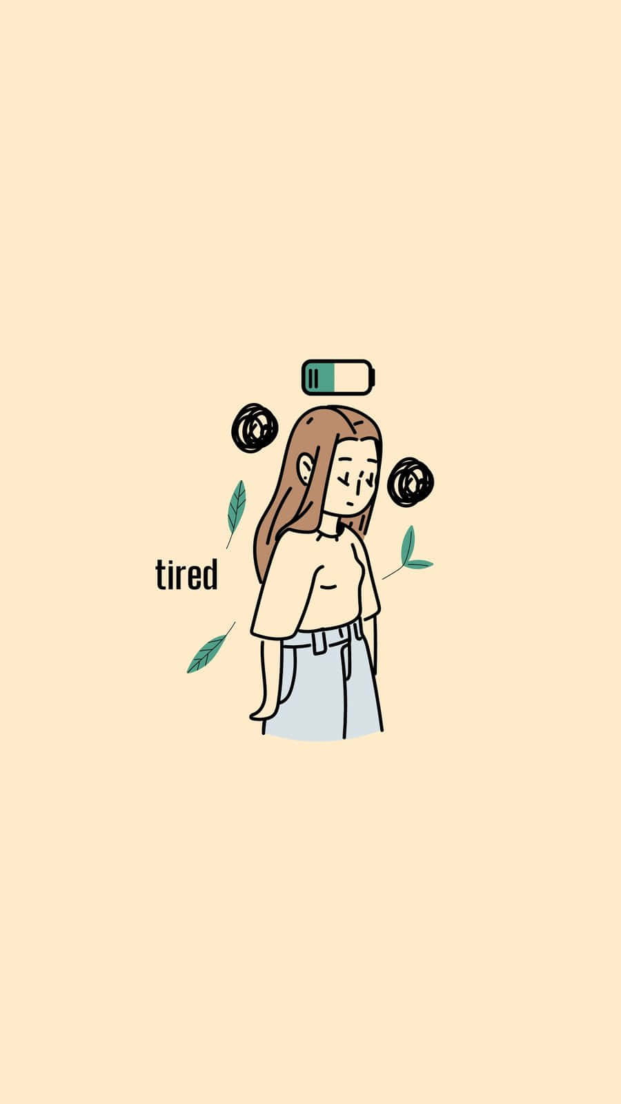 tired aesthetic, droopy eyes, low battery icon, HD Phone Wallpaper