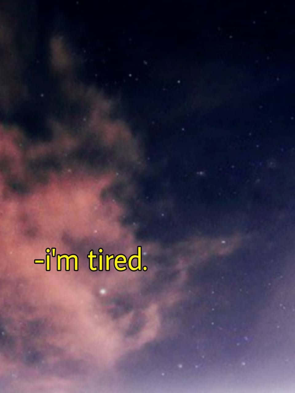 Starry Night, pink purple nebula clouds, yellow text, HD Phone Wallpaper