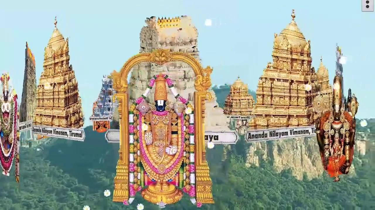 Tirupati Balaji, golden deity statue, flowers, HD Desktop Wallpaper