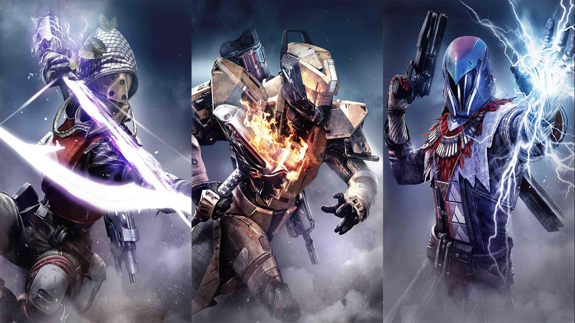 Destiny, Titan, glowing weapons, Full HD Desktop Wallpaper