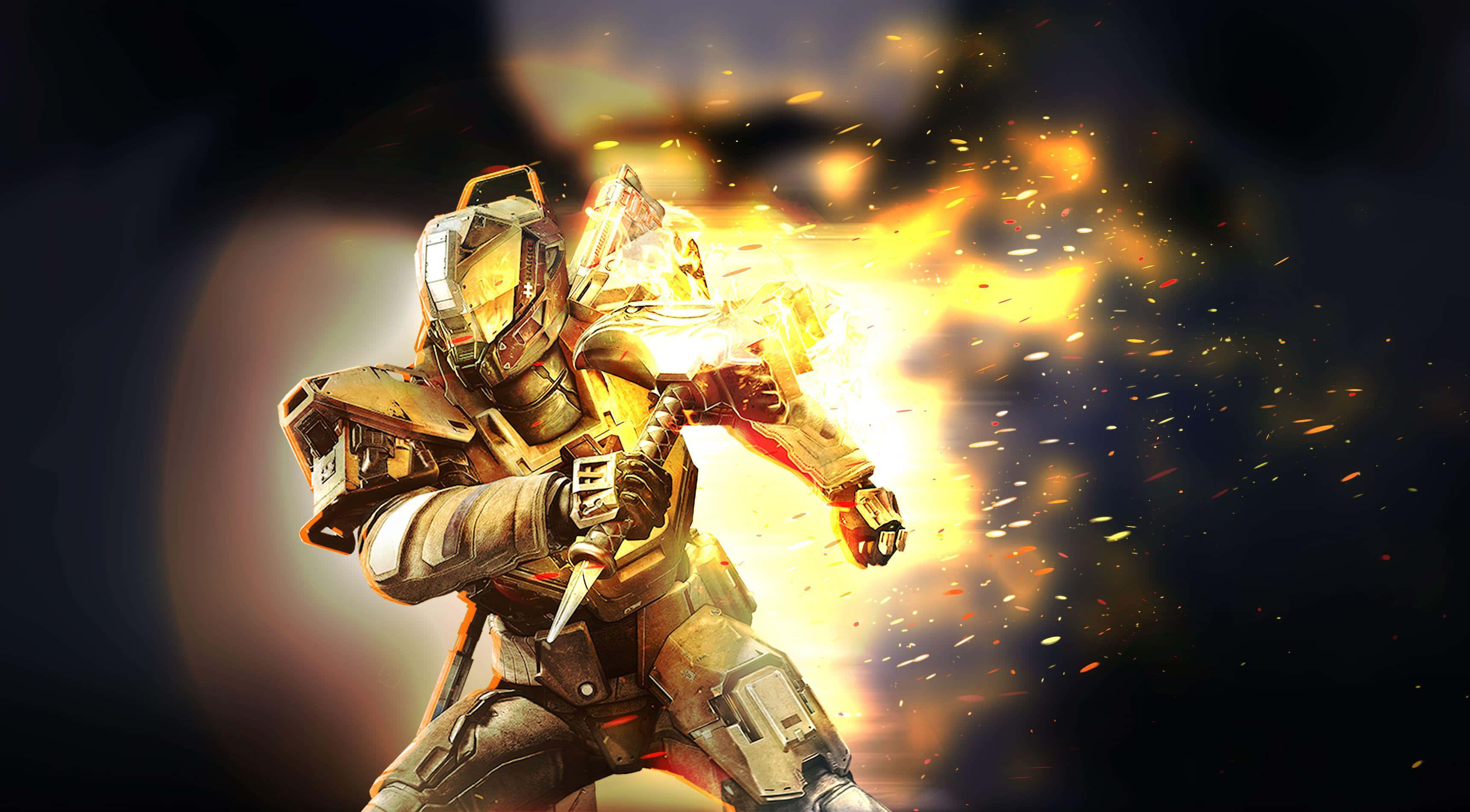 Titan, Destiny 2, golden armor, 2K Desktop Wallpaper