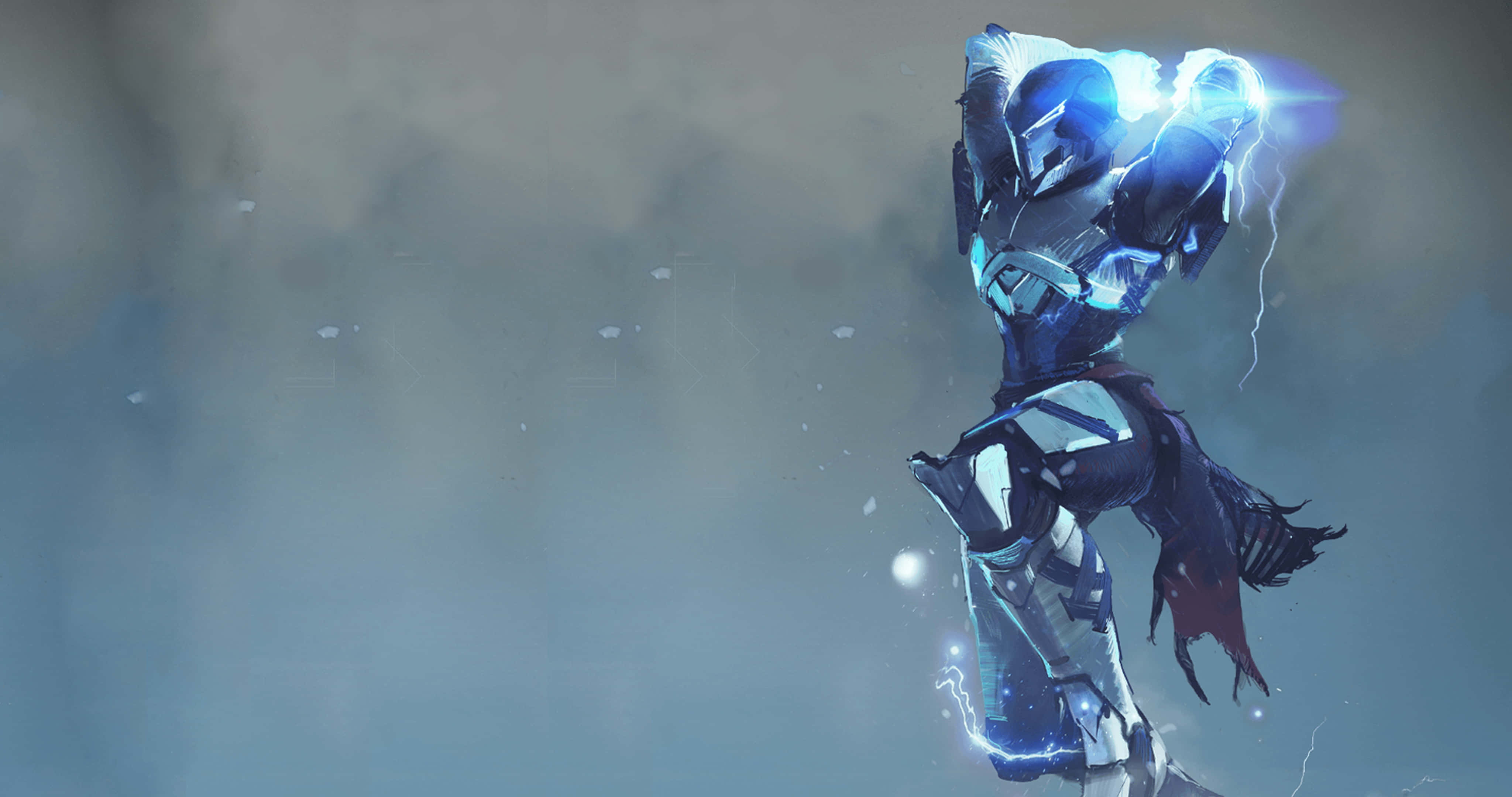 Titan Destiny 2 4K, electric blue energy, stormy gray sky, 4K Desktop Wallpaper