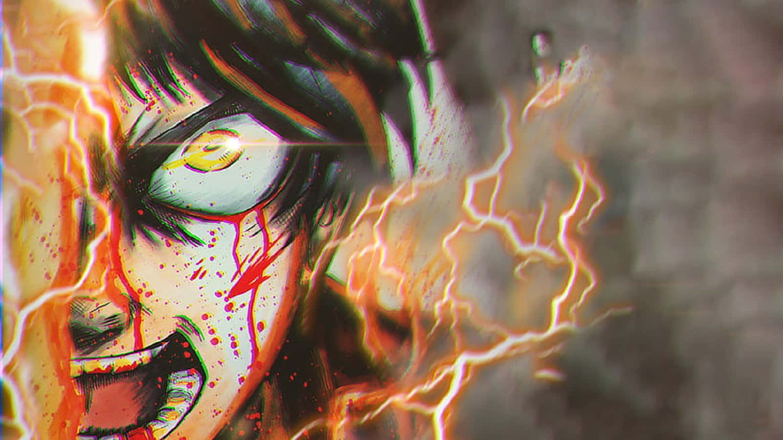 Titan Shifters, glowing yellow eyes, blood streaks, HD Desktop Wallpaper