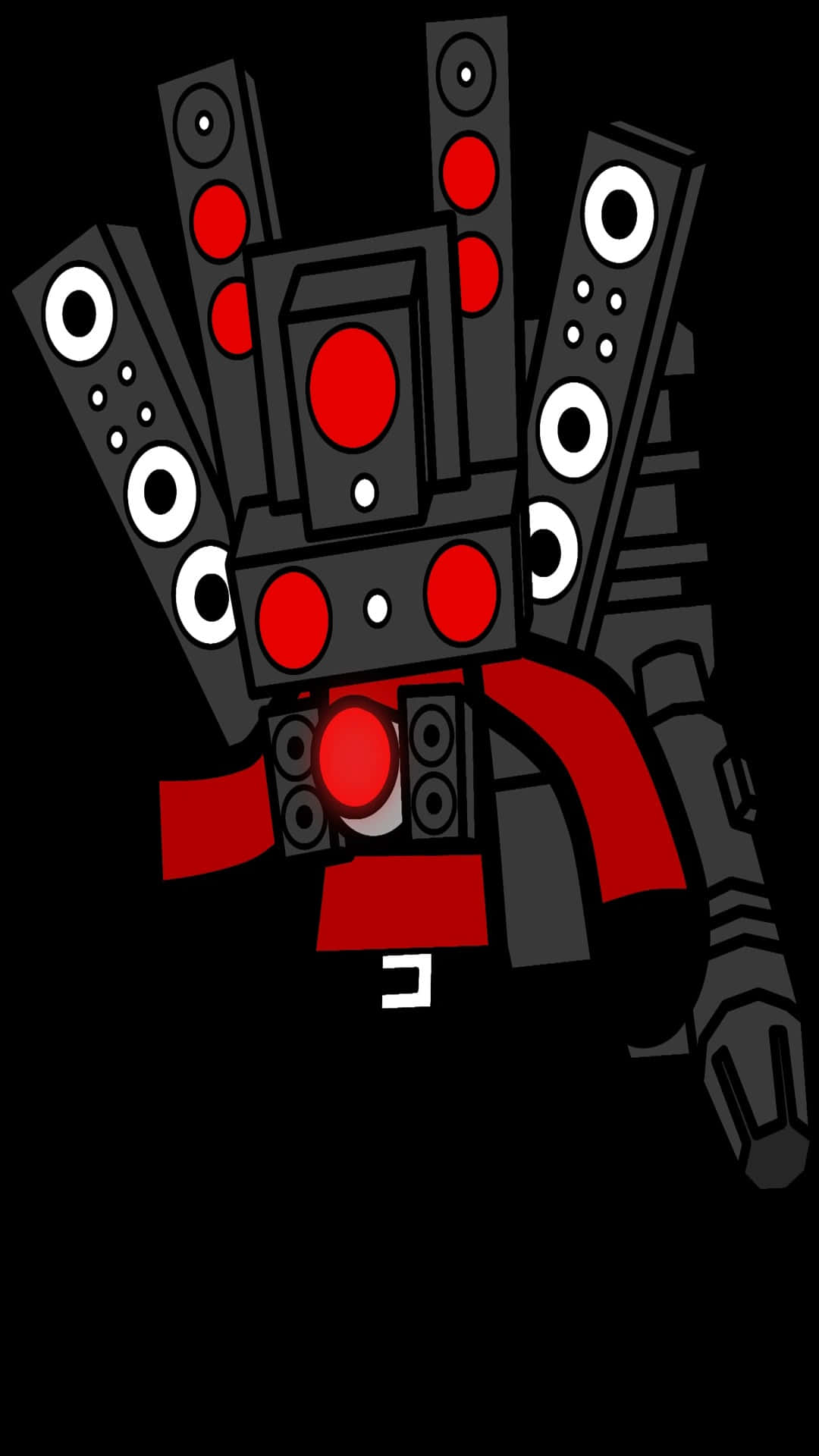 Titan Speaker Man, speaker arms, red accents, Full HD Phone Wallpaper