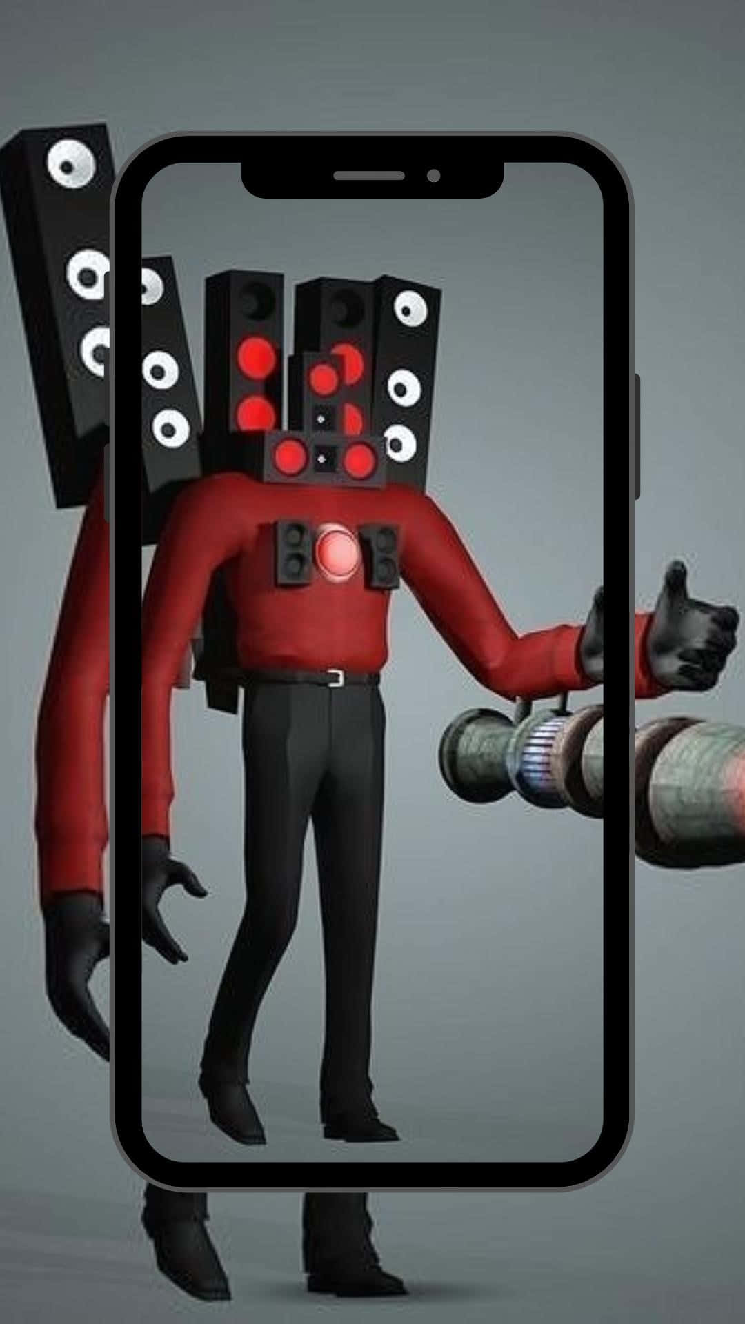 Speaker Head Man, red-suited, speaker-heads, Full HD Phone Wallpaper