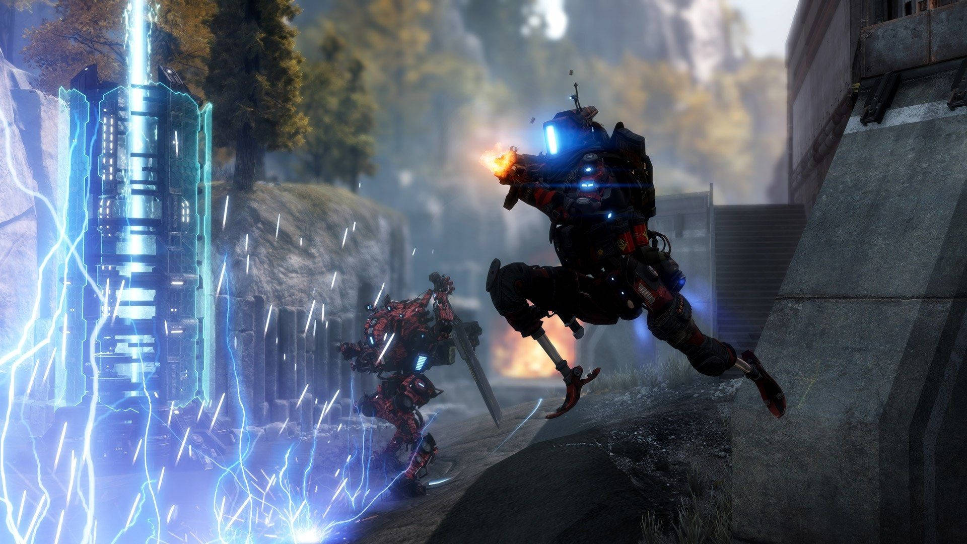 Titanfall 2, red minions, armored mechs, Full HD Desktop Wallpaper