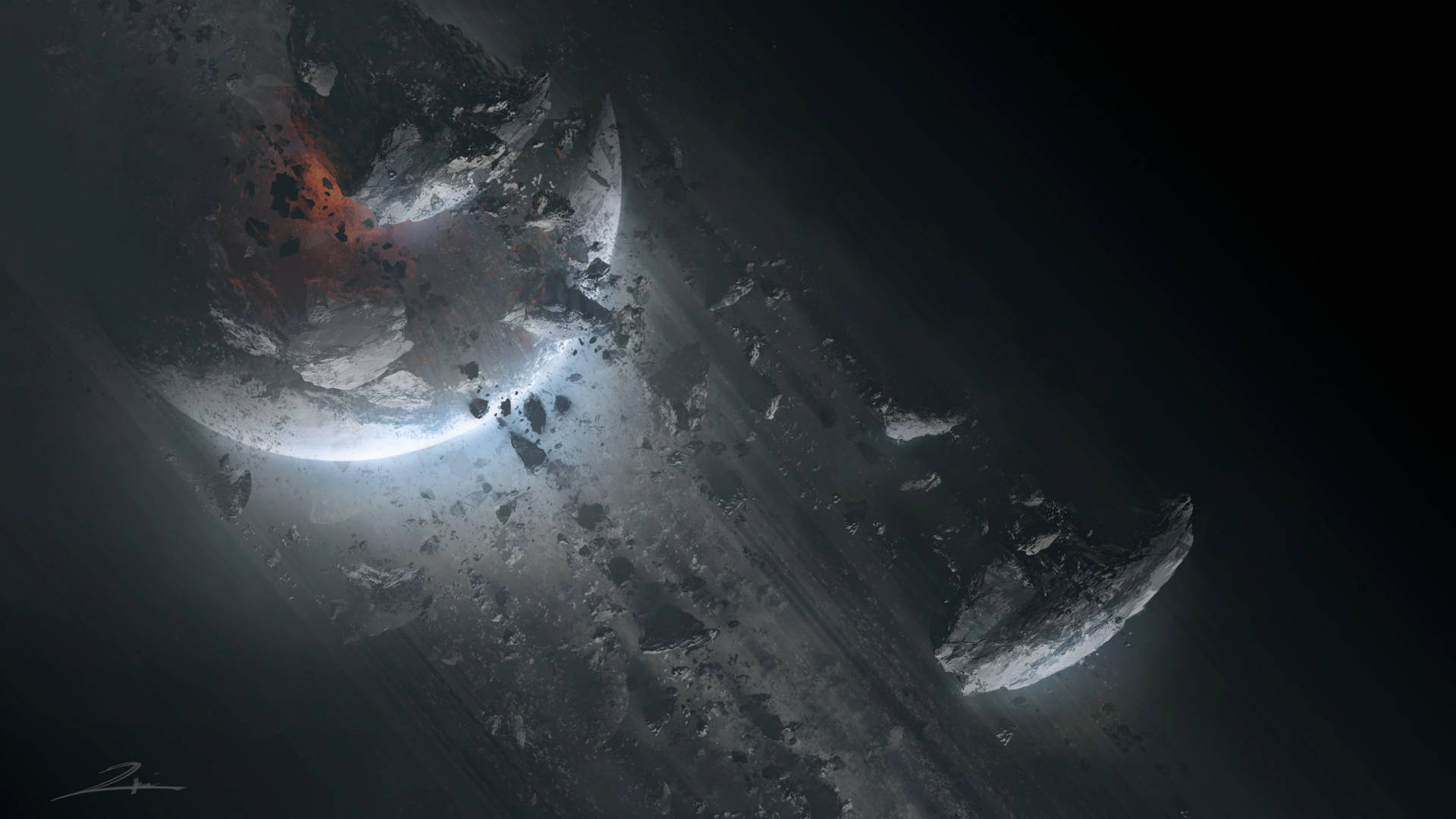Titanfall, space, shattered moon, Full HD Desktop Wallpaper