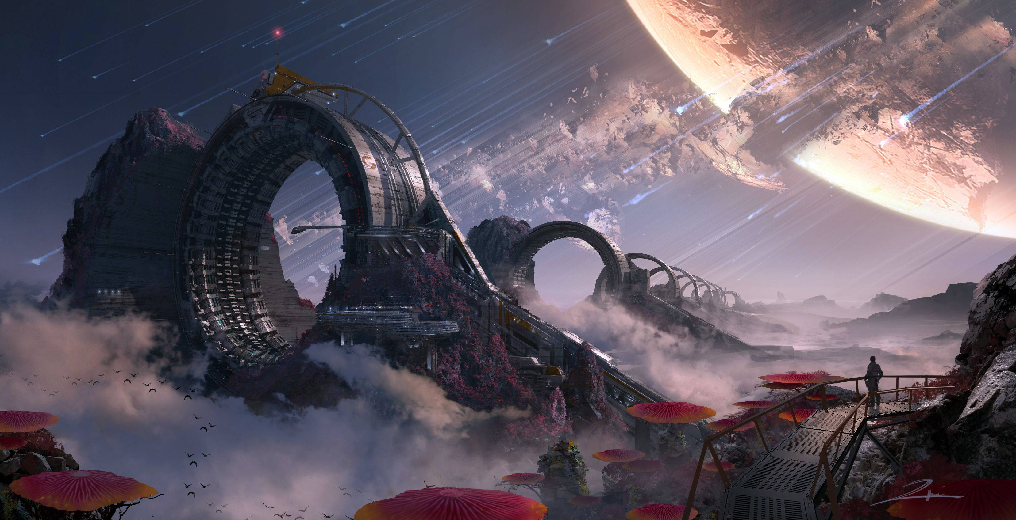 Titanfall 2, planet, futuristic rings, 2K Desktop Wallpaper