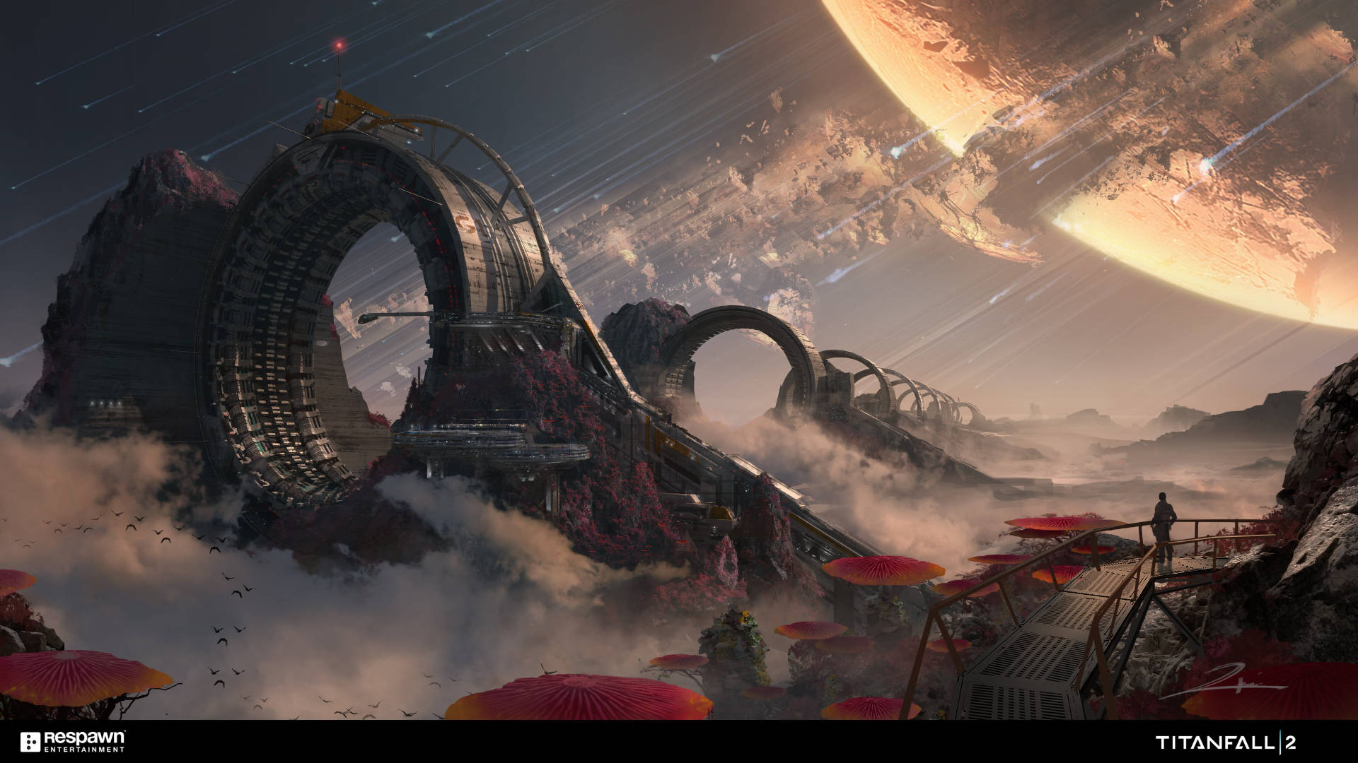 Titanfall, space station, ringed structure, Full HD Desktop Wallpaper