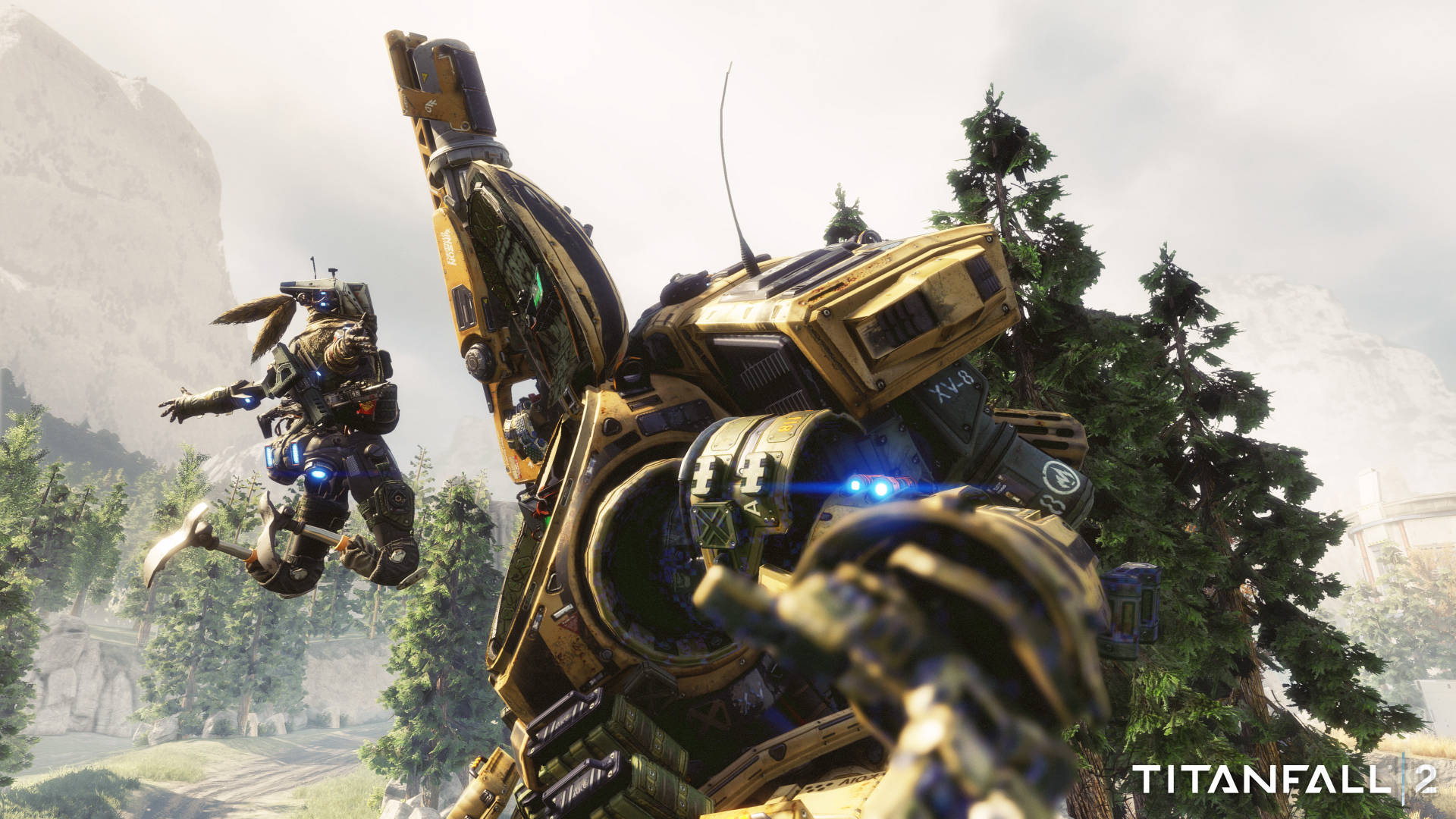 Titanfall, mech, yellow, Full HD Desktop Wallpaper