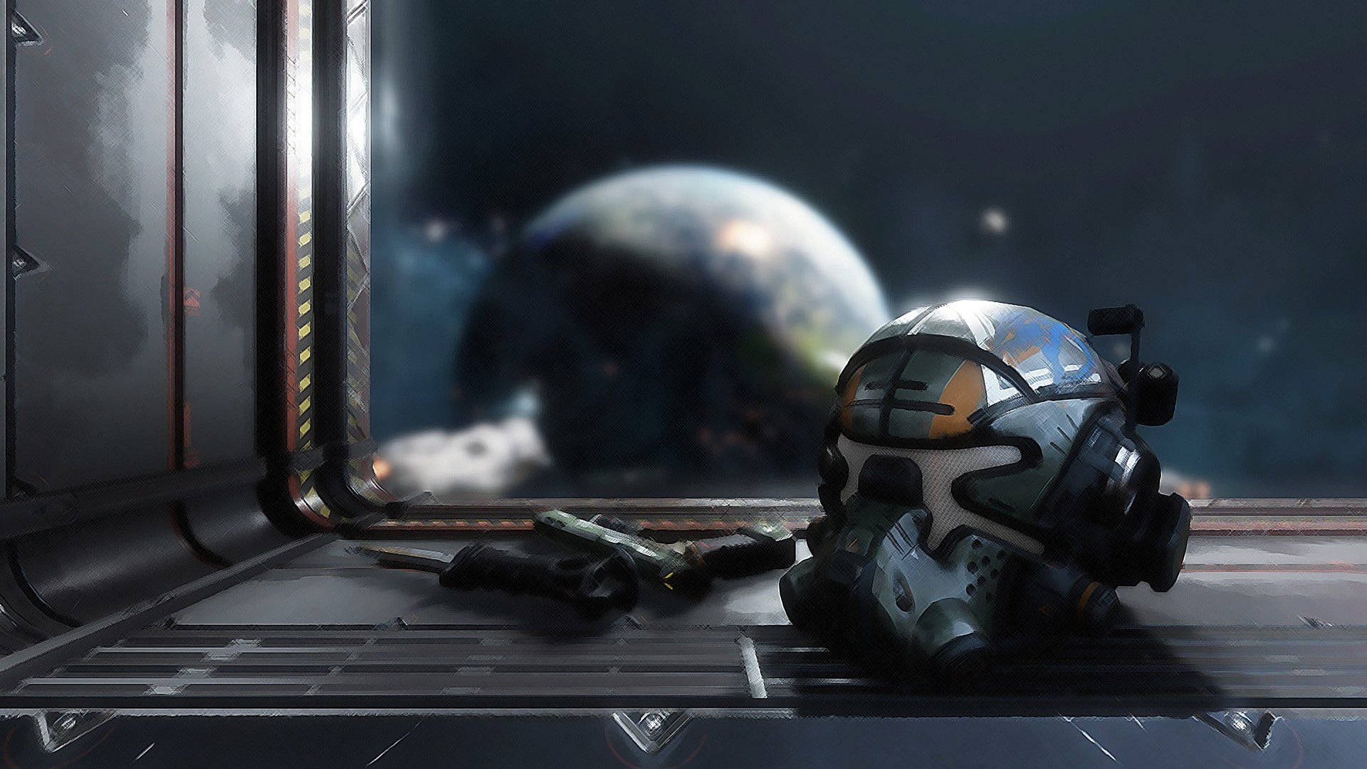 Titanfall, helmet, spacecraft, Full HD Desktop Wallpaper