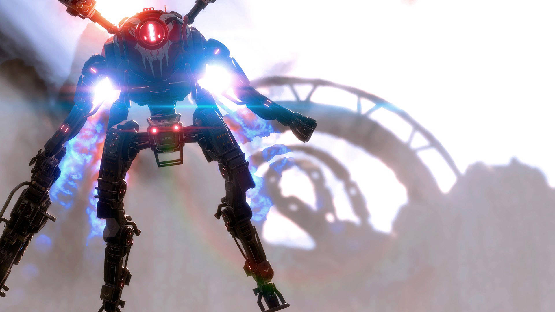 Titanfall, flying mecha, glowing red eyes, Full HD Desktop Wallpaper