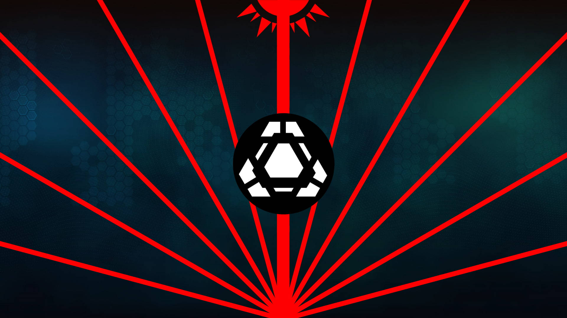 Titanfall, red rays, black and white geometric sphere, Full HD Desktop Wallpaper