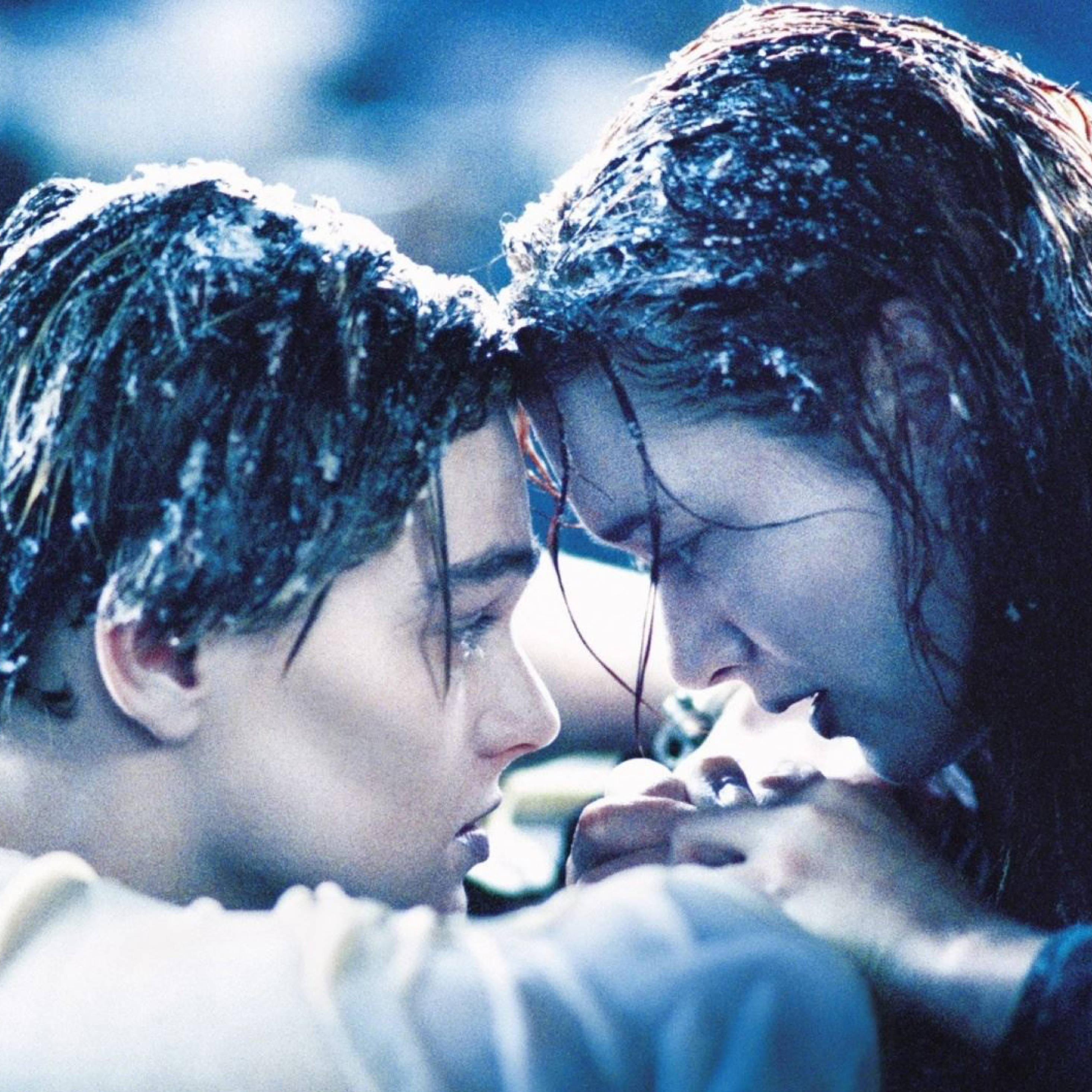 Titanic, frozen scene, icy blue light, 2K Desktop Wallpaper