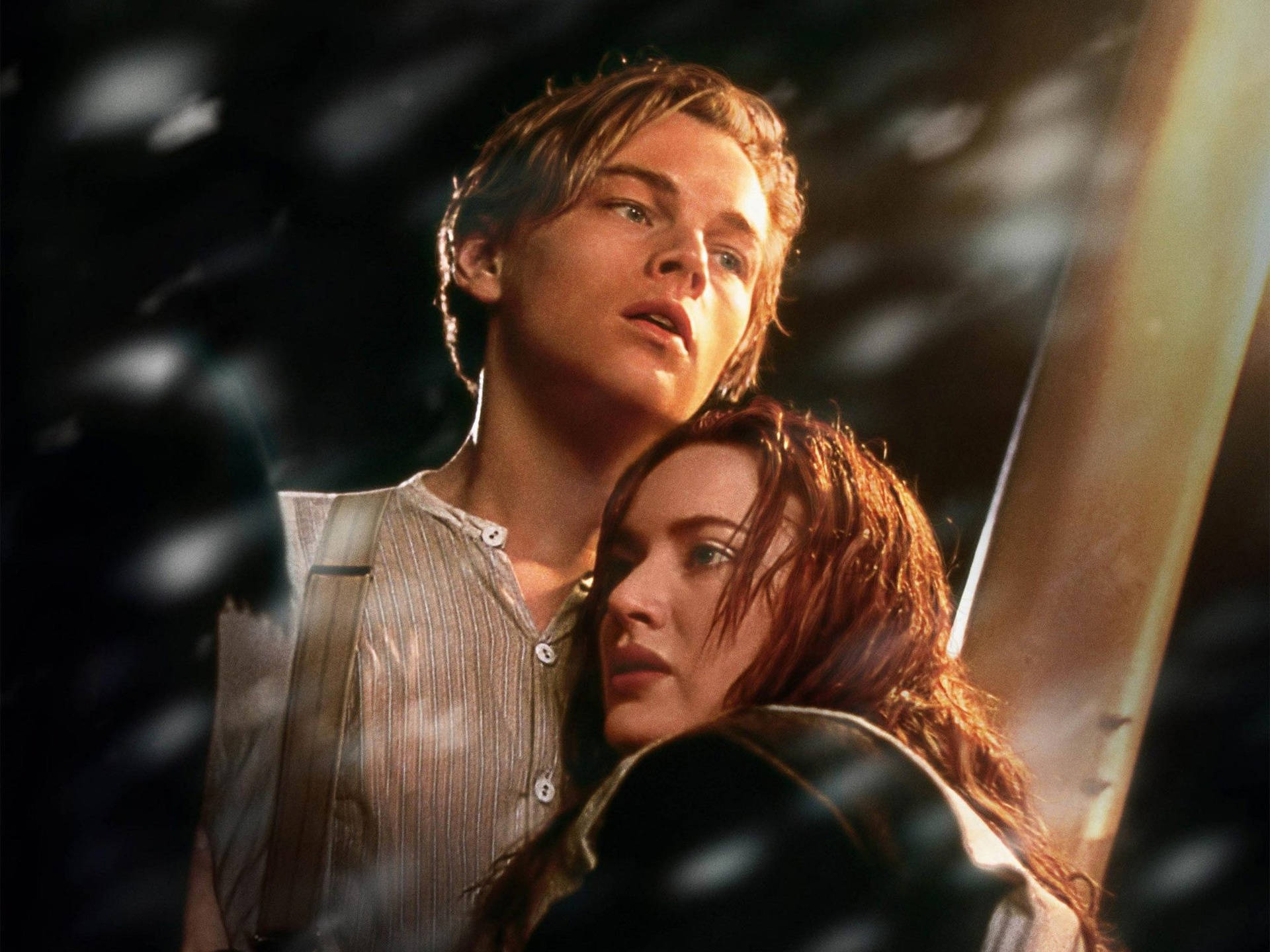 Titanic, couple embracing, snowy scene, Full HD Desktop Wallpaper
