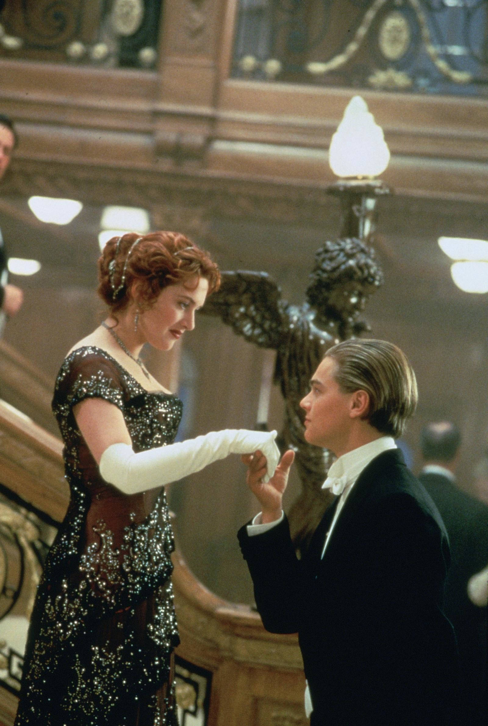 Titanic, ballroom dance scene, beaded gown, Full HD Phone Wallpaper