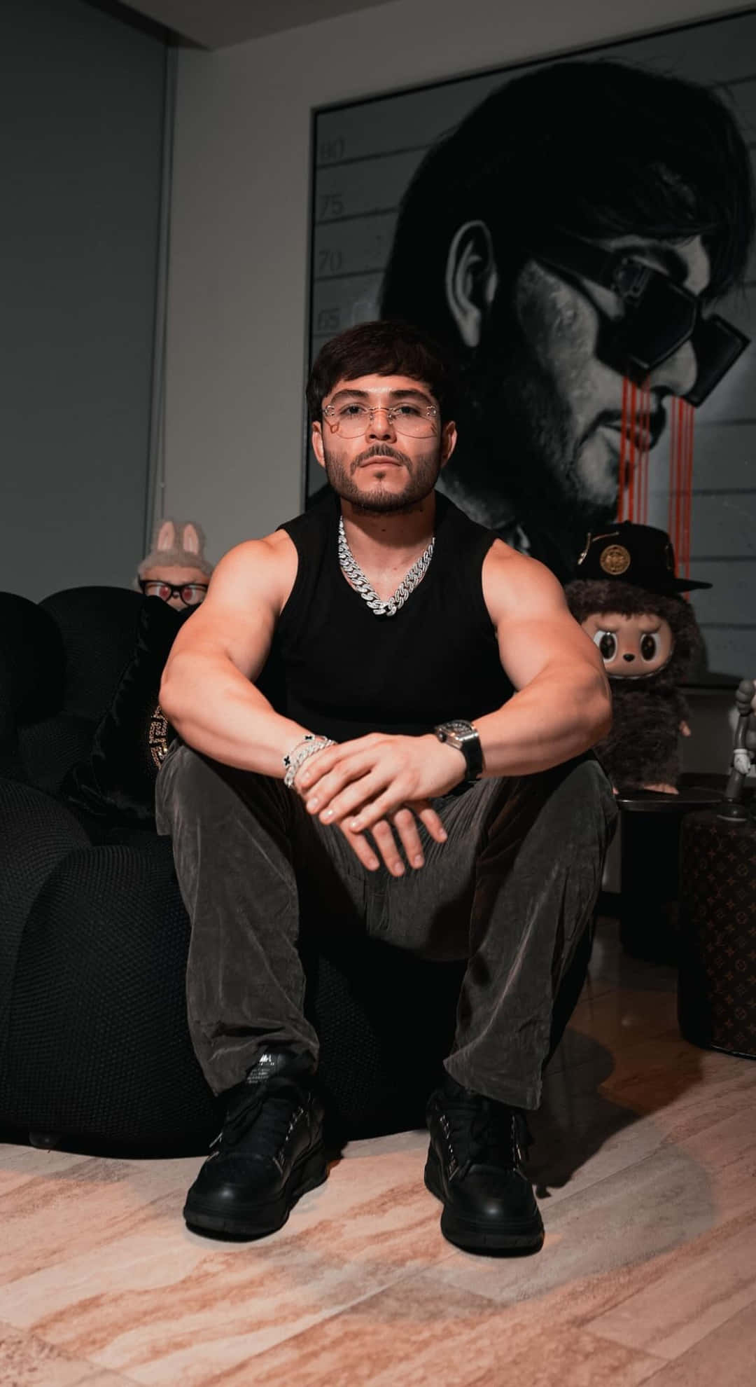 Tito Double P, black tank top, glasses, Full HD Phone Wallpaper