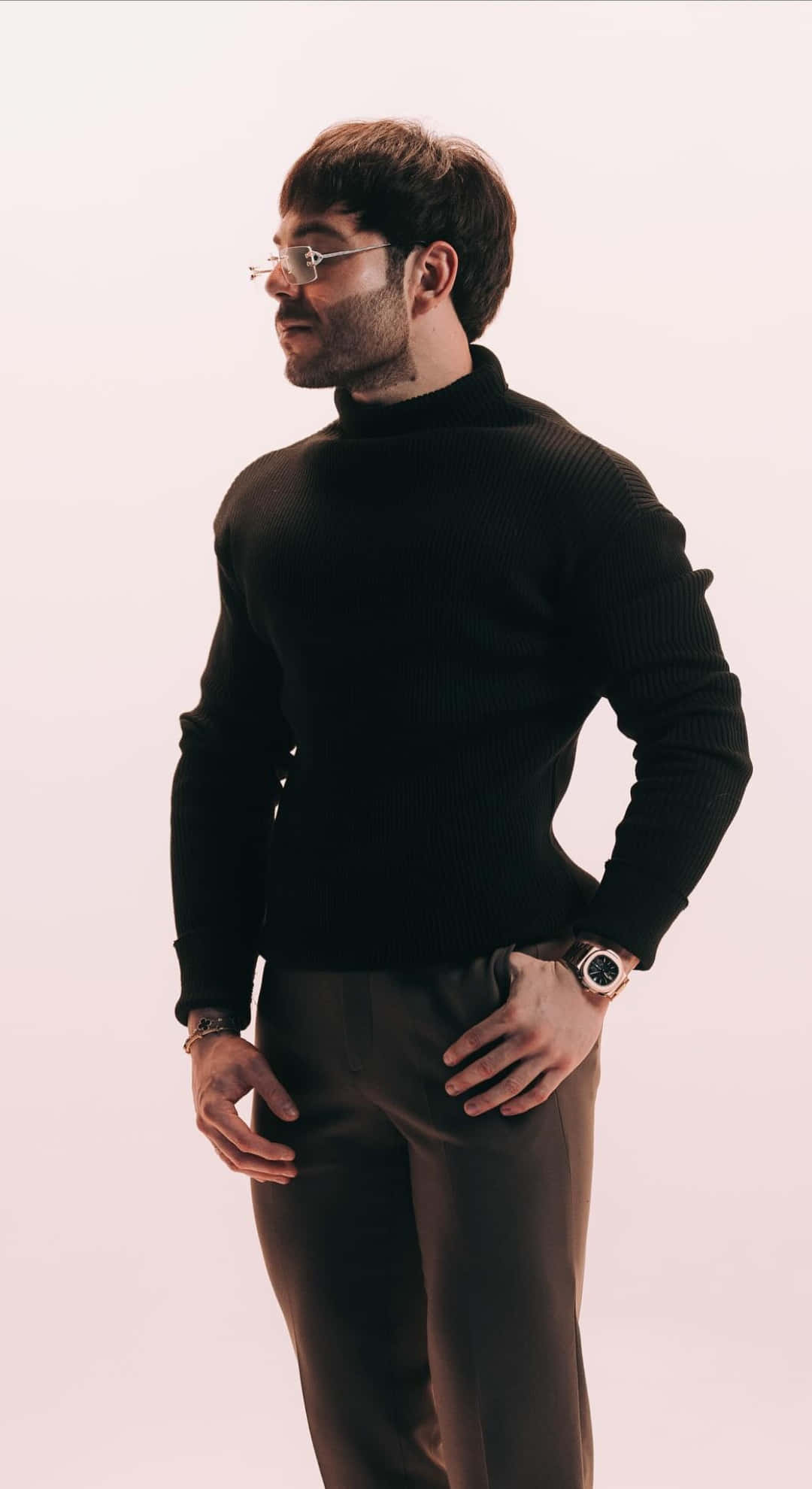 Tito Double P, black turtleneck, brown trousers, Full HD Phone Wallpaper