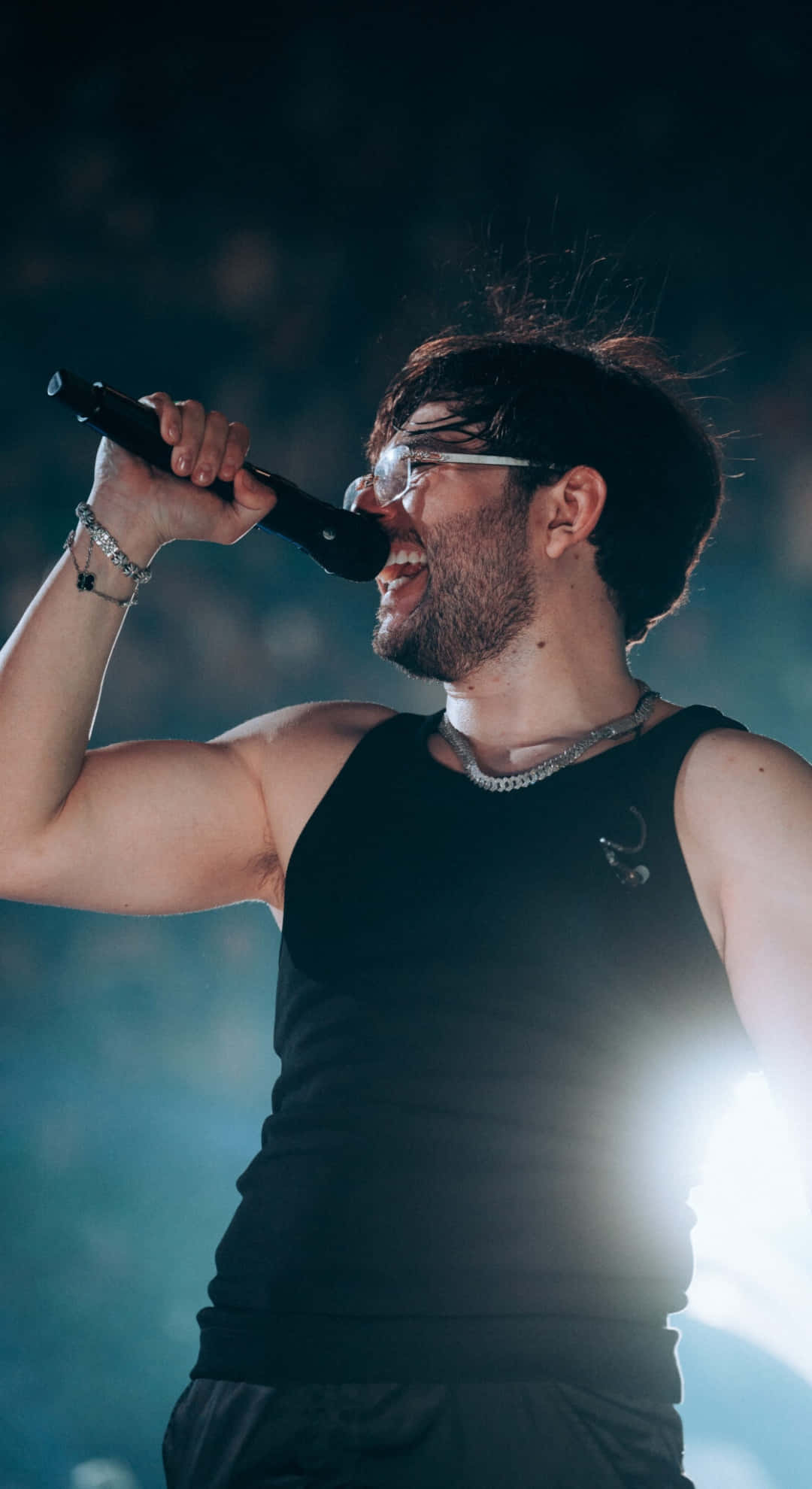 Tito Double P, glasses, black tank top, Full HD Phone Wallpaper