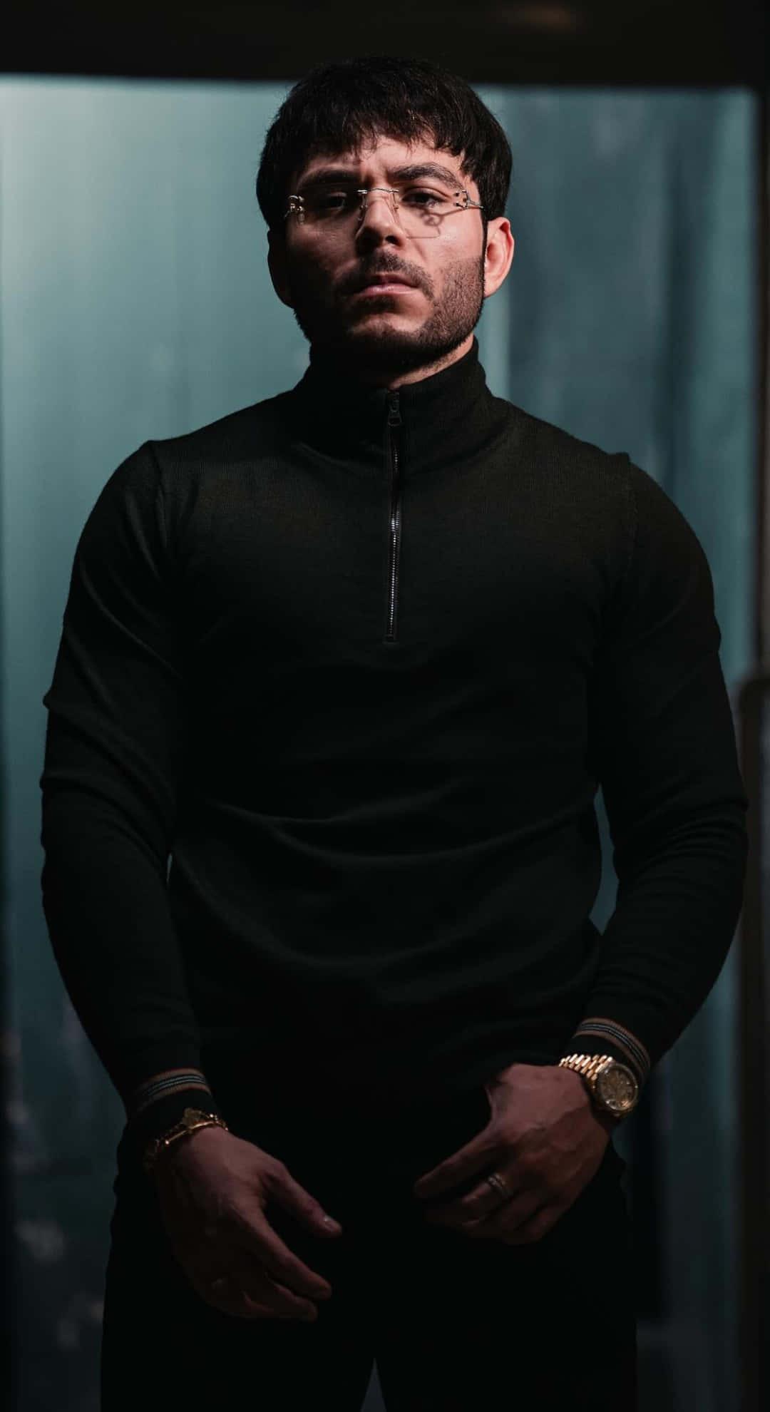 Tito Double P, black zip-neck shirt, gold watch, Full HD Phone Wallpaper
