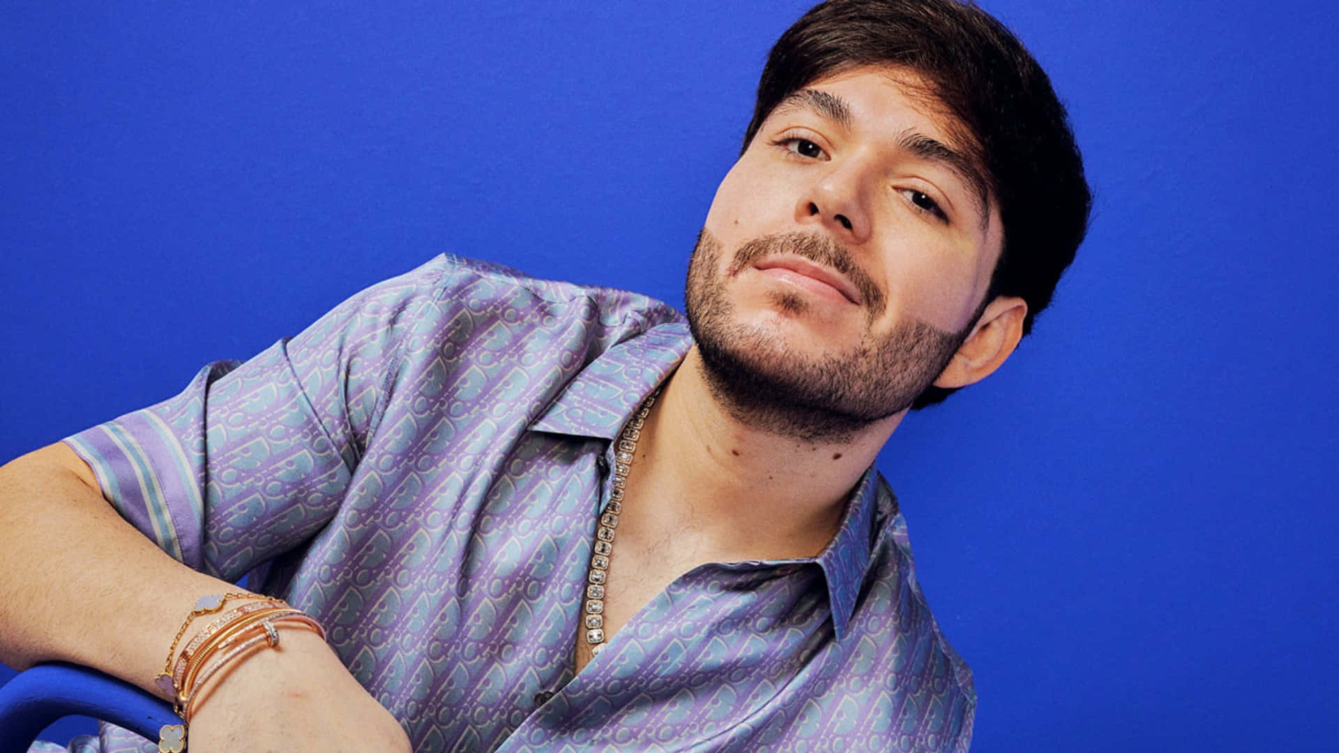 Tito Double P, beard, patterned shirt, Full HD Desktop Wallpaper