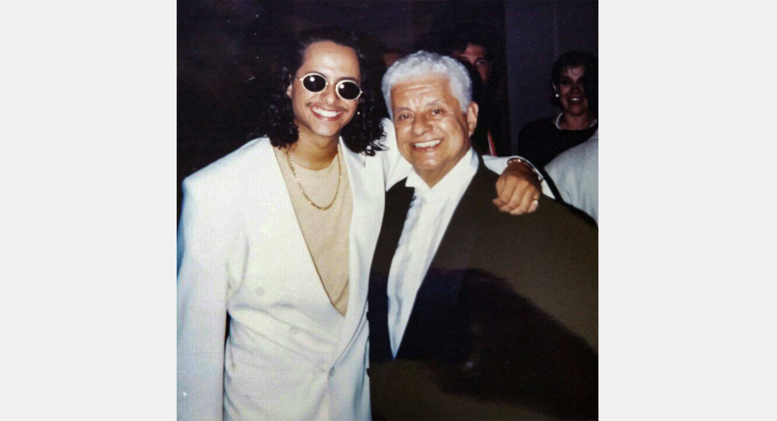Tito Puente, old restored photo, sunglasses, Full HD Desktop Wallpaper
