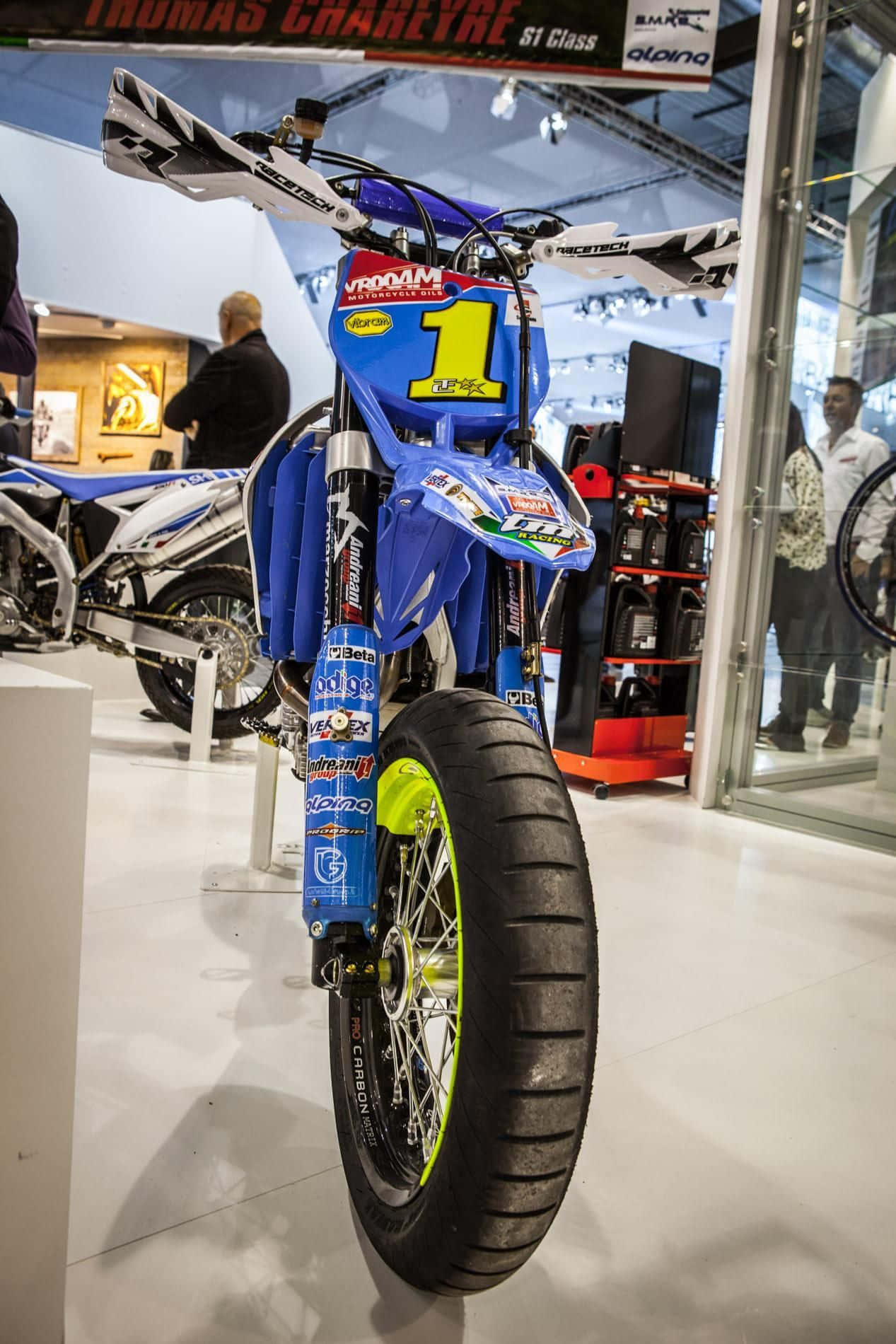 TM Racing, vibrant blue, motocross bike, HD Phone Wallpaper