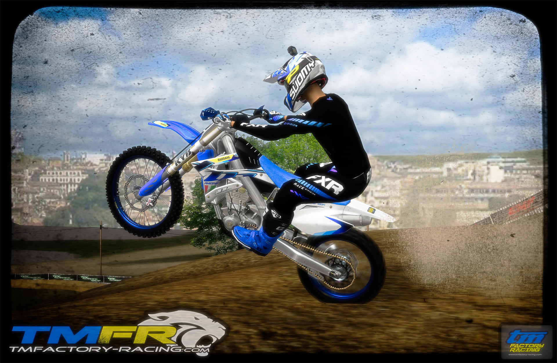 T M Racing, motocross rider, blue and black gear, Full HD Desktop Wallpaper
