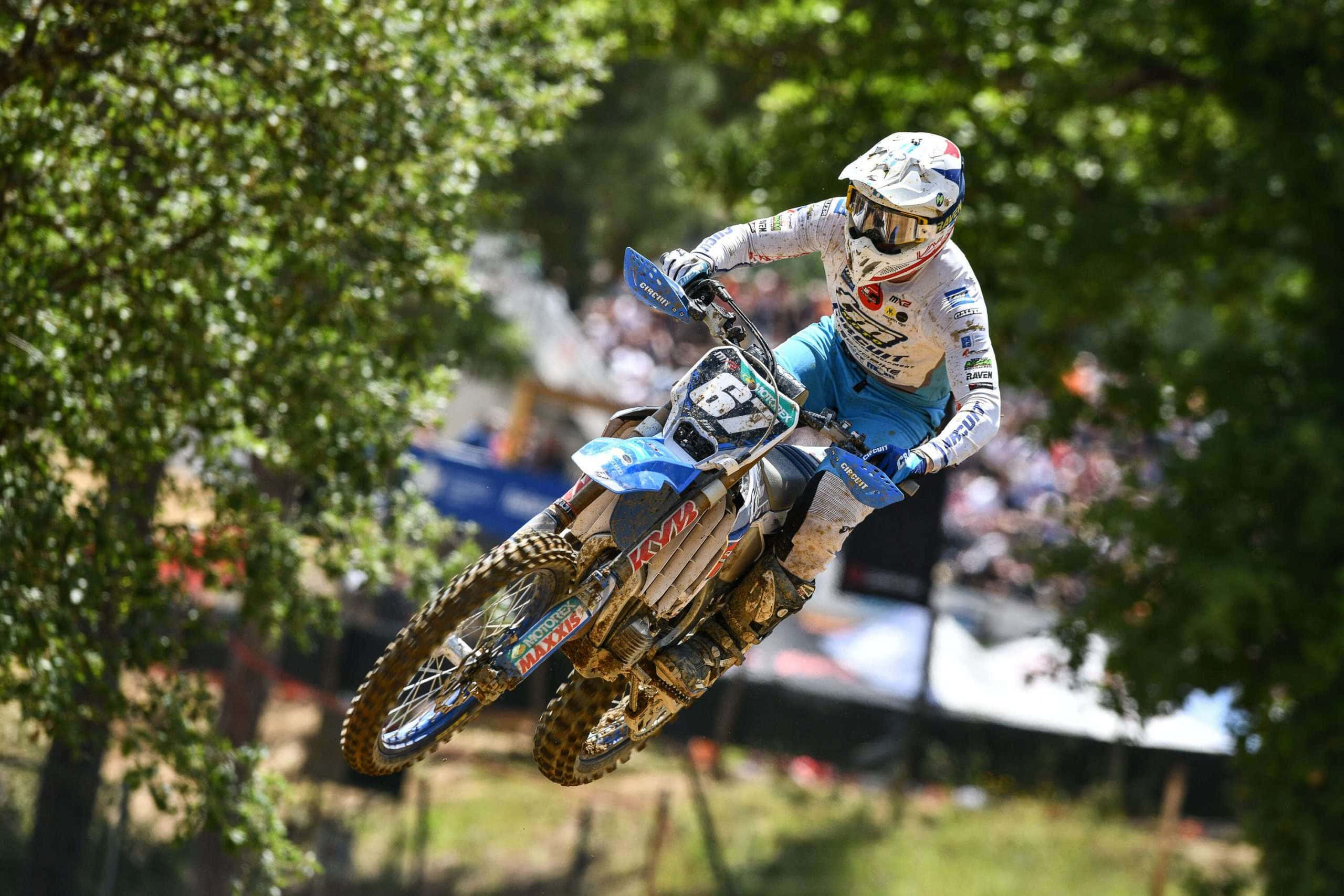 T M Racing, motocross rider, blue and white gear, 2K Desktop Wallpaper