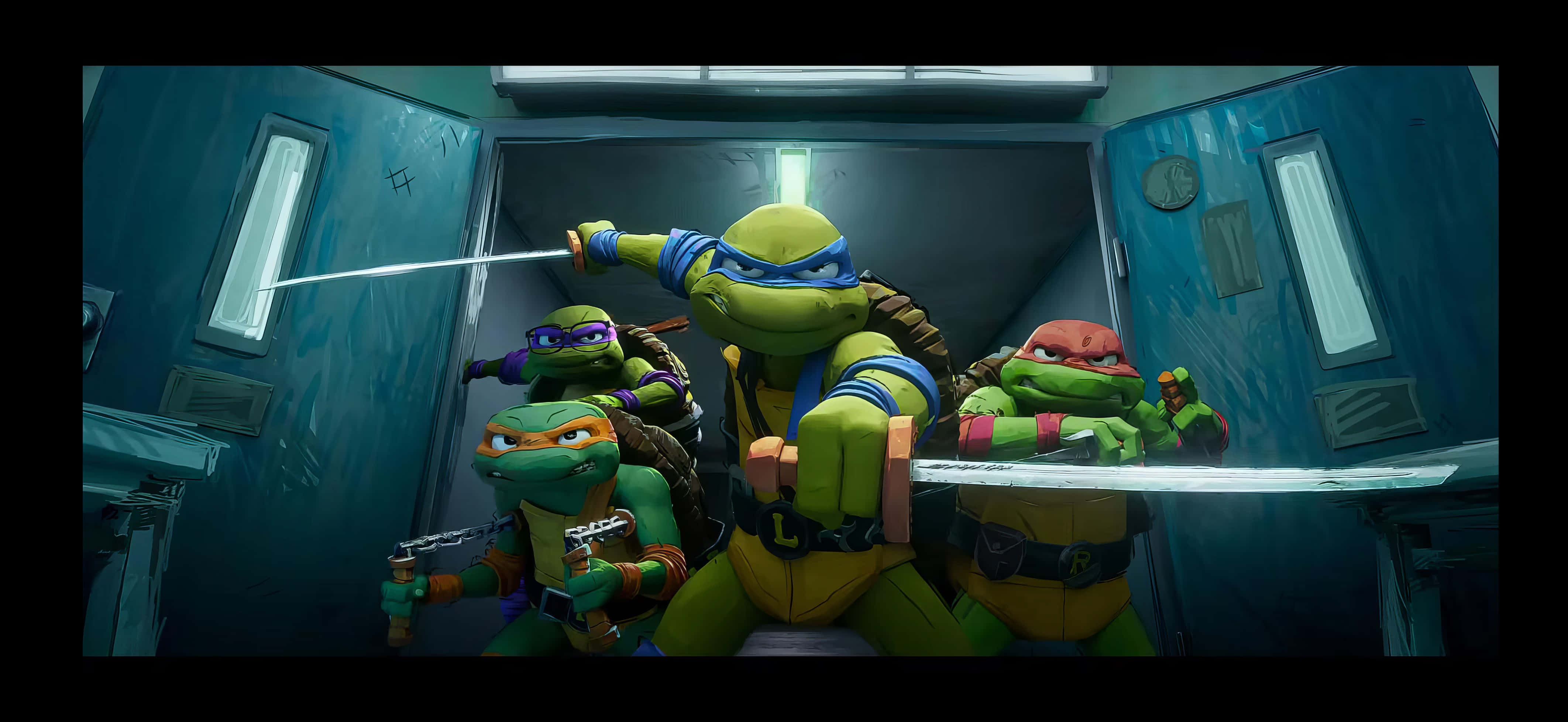 Tmnt Mutant Mayhem, green anthropomorphic turtles, ninja gear, 4K Desktop Wallpaper